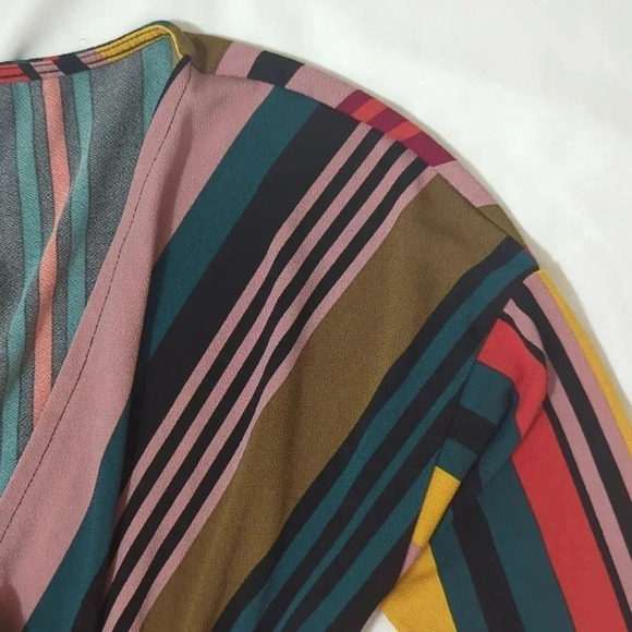 Express Stripped Short Sleeve Twist Front Jumpsuit, Color Multicolor Size XS - Picture 7 of 14